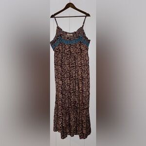 Natural Life Harley‎ Floral Wide Leg Jumpsuit Sz XL Boho Beach Summer Resort NEW